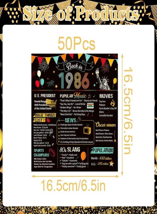 refavor Vintage 40th Birthday Napkins, 50PCS Back in 1986 Birthday Party Decorations Supplies for Men Women, Colorful Cheers to 40 Years Disposable Napkin - Image 3